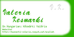 valeria kesmarki business card