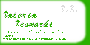 valeria kesmarki business card